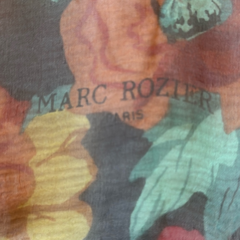 Marc Rozier Paris - Floral Scarf in Autumn Colors 52" long 14.25" wide.